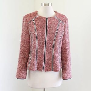 Nanette Lepore Tweed Zip Front Blazer